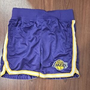 NBA Kids Purple and Yellow Lakers Shorts